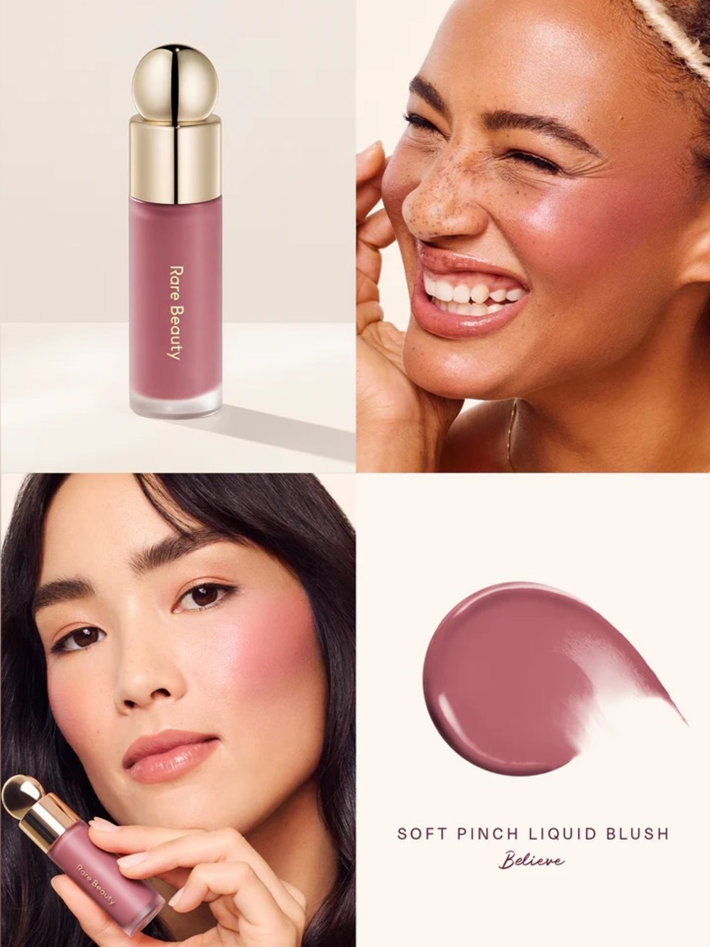 Rare Beauty Soft Pinch Dewy Liquid Blush: Believe (True Mauve), 7.5ml, NIB - Picture 5 of 6